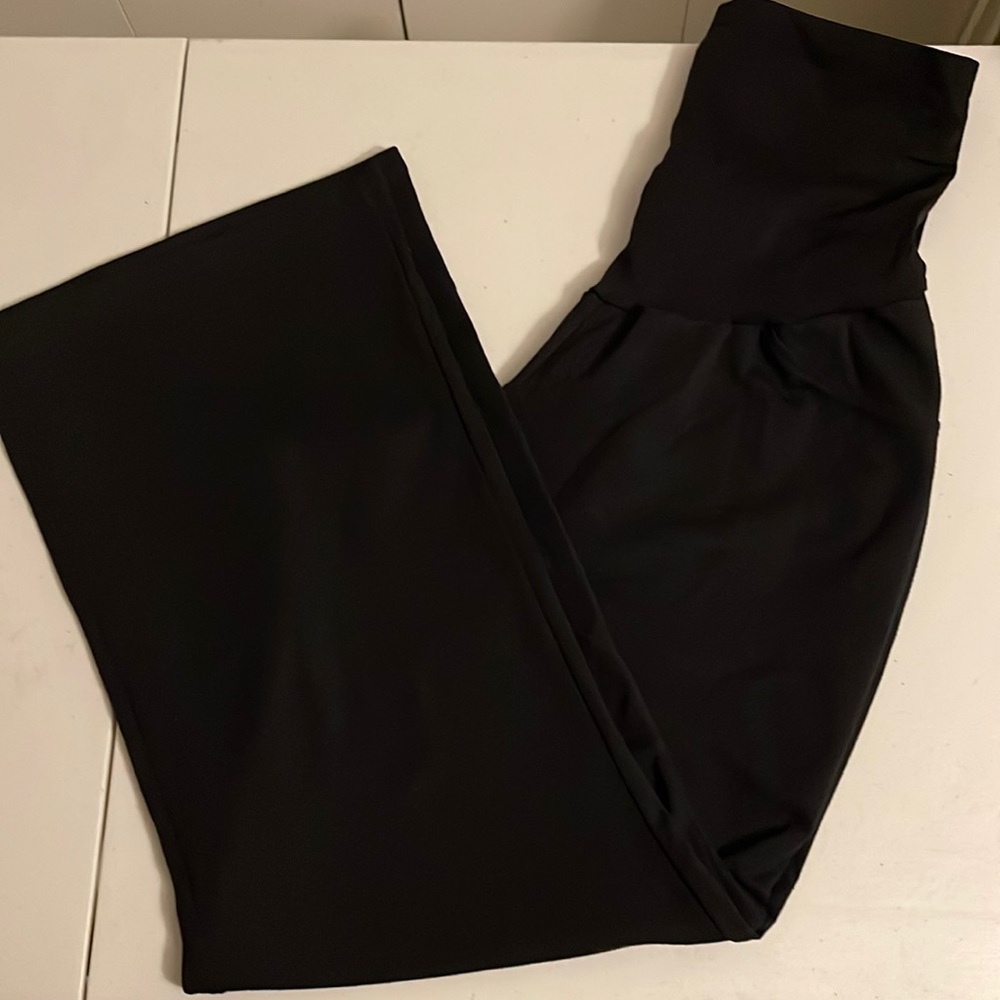 SOLD -Motherhood Maternity Black Knit Dress Pants - Full Elastic Waist - Size 1X